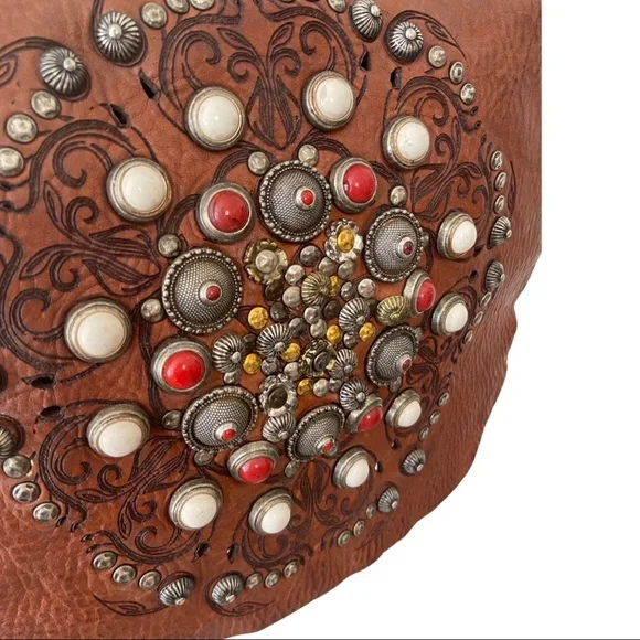Campomaggi Metal and Gemstone Leather Bag